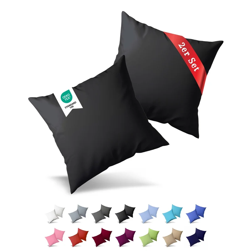 Jersey Kissenbezug, 2er-Set, 40x40 cm