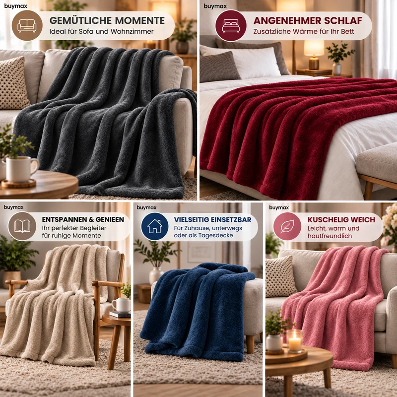 Kuscheldecke, Fleece, 150x200, 220x240, 230x270 cm
