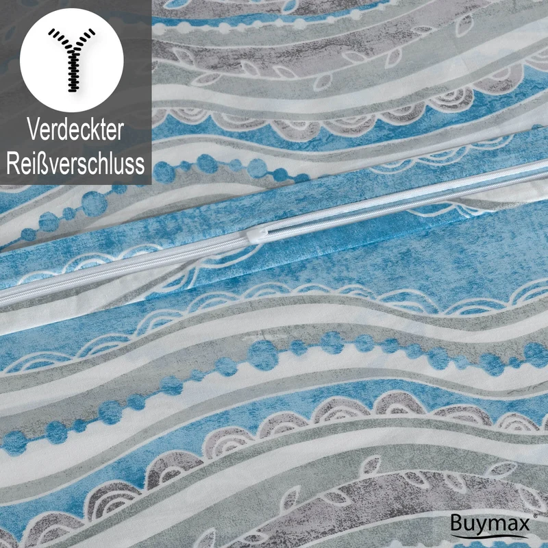 Renforcé Bettwäsche "Mella", 100% Baumwolle, Reißverschluss, 80x80 cm Kissenbezug