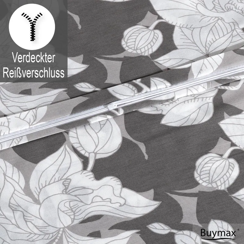 Renforcé Bettwäsche "Clisse", 100% Baumwolle, floral, Reißverschluss, 80x80 cm Kissenbezug