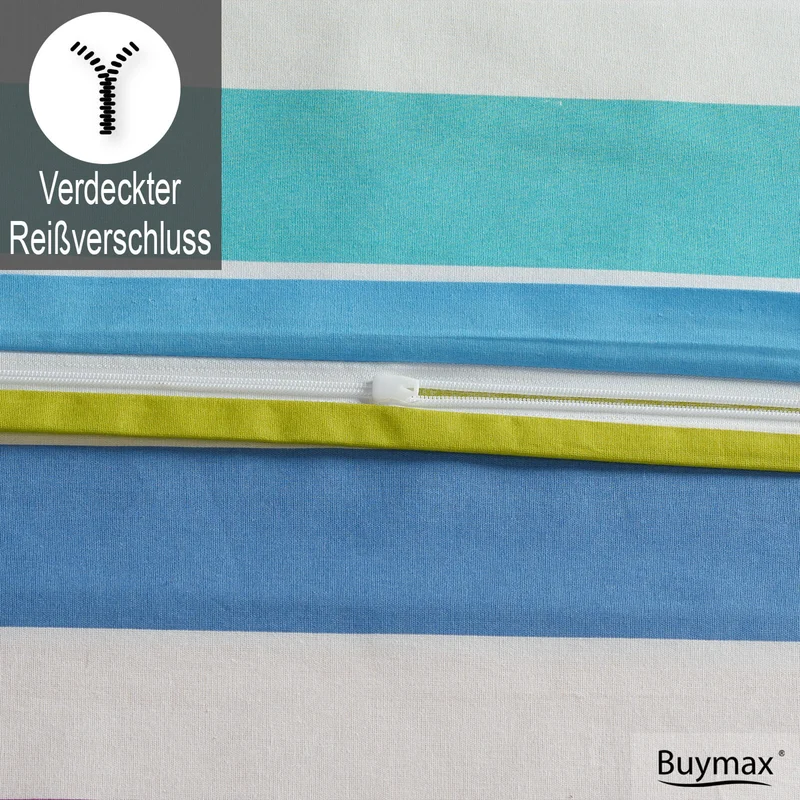 Renforcé Bettwäsche "Rainbow", 100% Baumwolle, Reißverschluss, 80x80 cm Kissenbezug