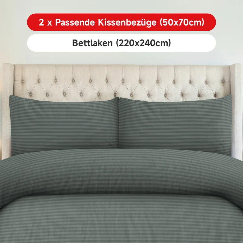Bettwäsche Sets 220x240 4pcs Bettbezüge 200 x 220 1er Set 50x70 2er Kissenbezüge Dunkelgrün