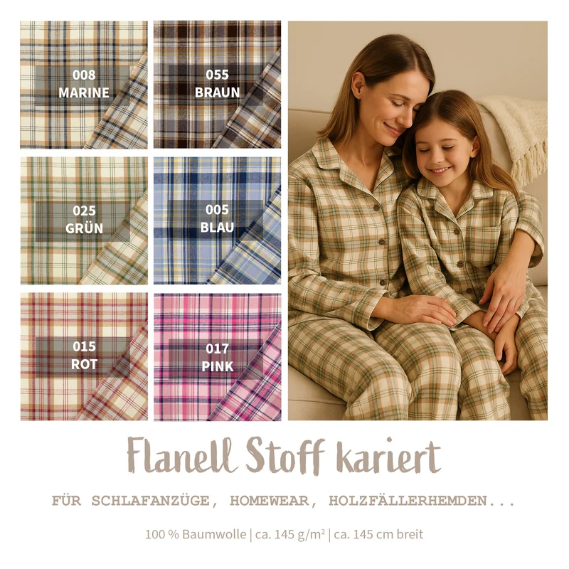 Flanell Baumwolle Karo *Ab 50 cm