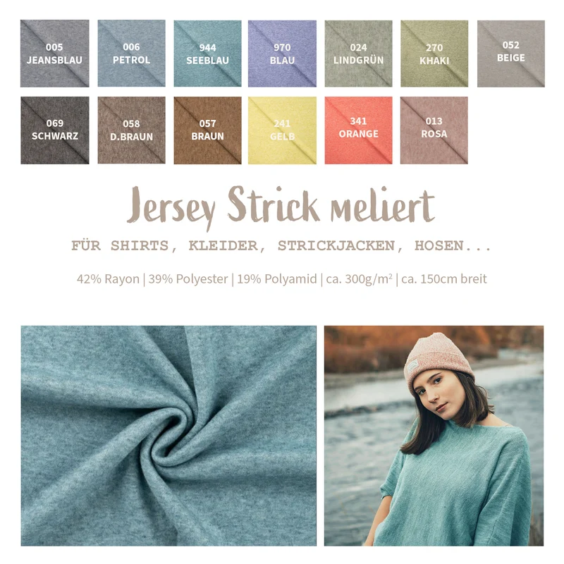 Jersey Strick meliert *Ab 50cm