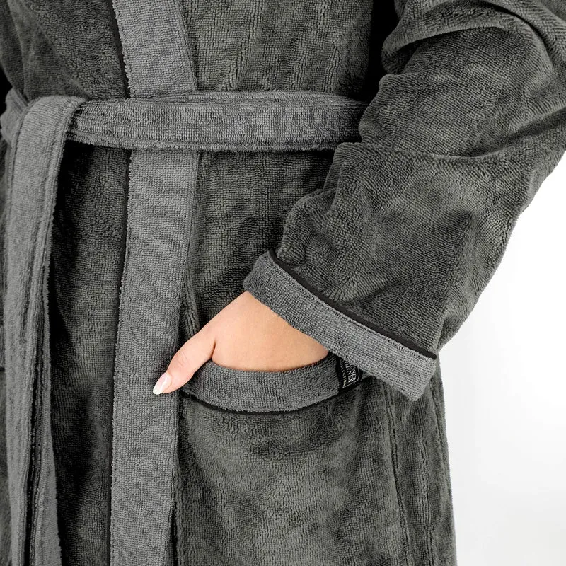 SCHÖNER WOHNEN Bademantel flauschig - Unisex mit Kapuze