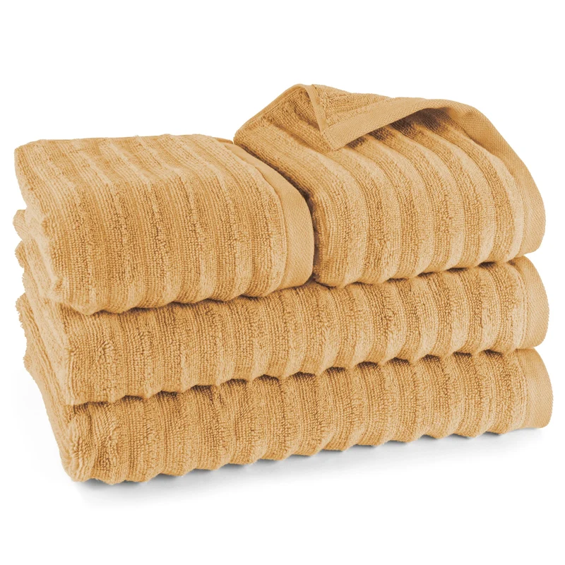 Handtuch Sets "Waves" - Safran - 2x50x100 + 2x70x140 cm