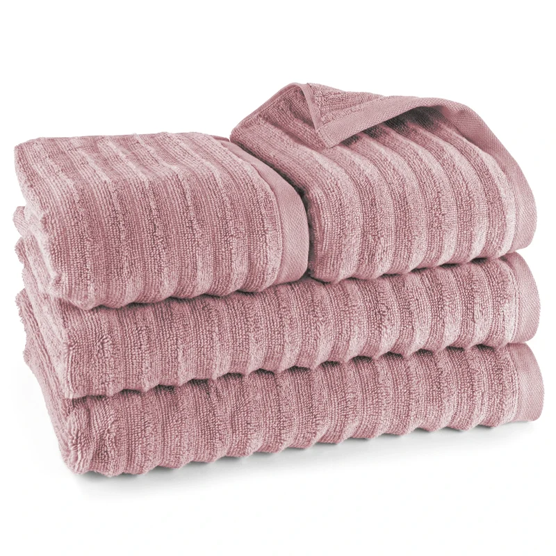 Handtuch Sets "Waves" - Mauve - 2x50x100 + 2x70x140 cm