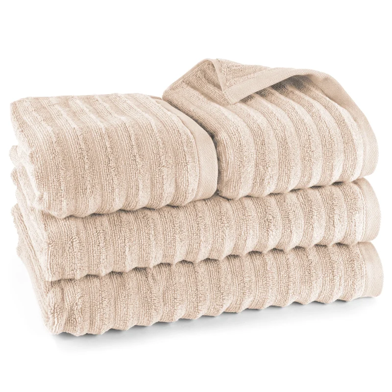 Handtuch Sets "Waves" - Beige - 2x50x100 + 2x70x140 cm