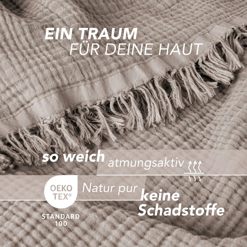 Musselin Decke - Taupe - 150x200cm