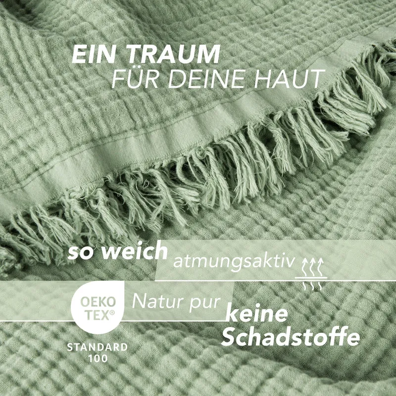 Musselin Decke - Grün - 2x220x240cm