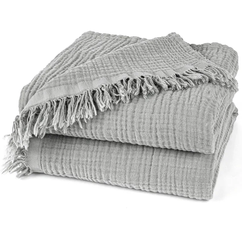 Musselin Decke - Grau - 130x170cm