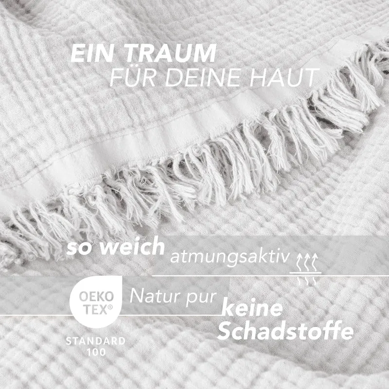 Musselin Decke - Weiß - 2x220x240cm