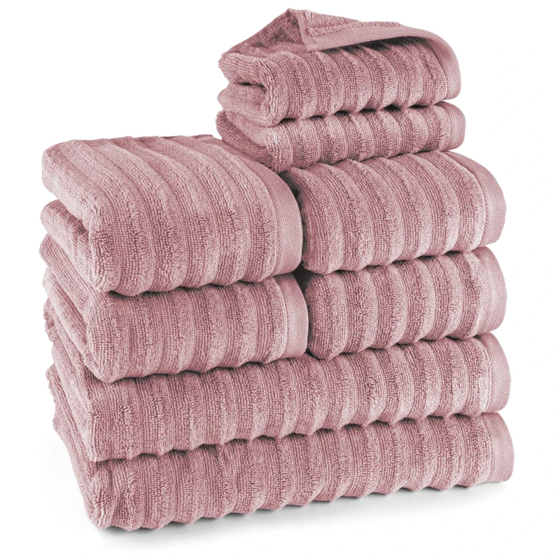 Handtuch Sets "Waves" - Mauve - 2x30x50 + 4x50x100 + 2x70x140 cm