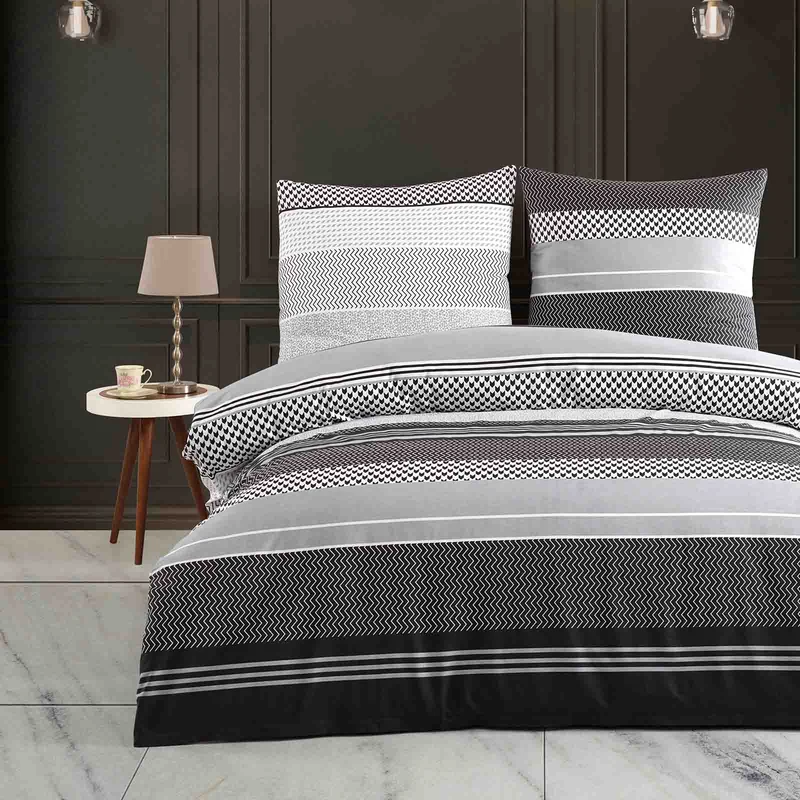 Renforcé Bettwäsche "Zigo Grey", 100% Baumwolle, Reißverschluss, 80x80 cm Kissenbezug
