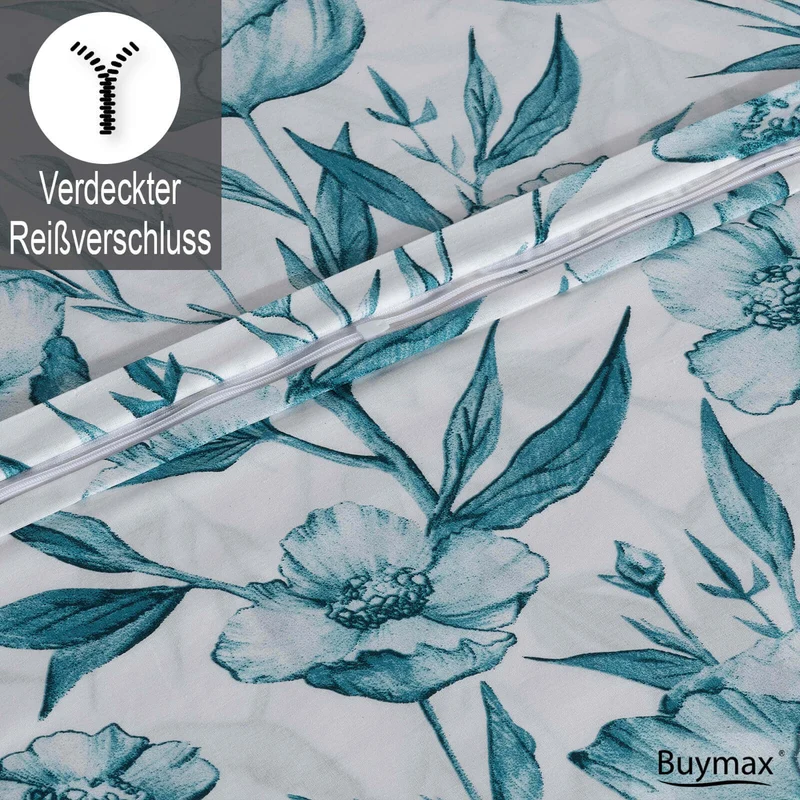 Renforcé Bettwäsche Set "Girasol", 100% Baumwolle, Reißverschluss, 80x80 cm Kissenbezug