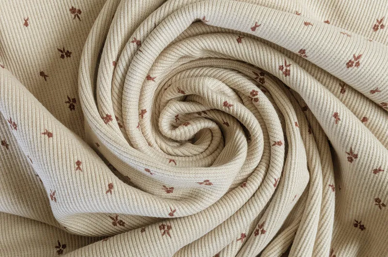 Rippjersey bedruckt Blumen *Ab 50cm