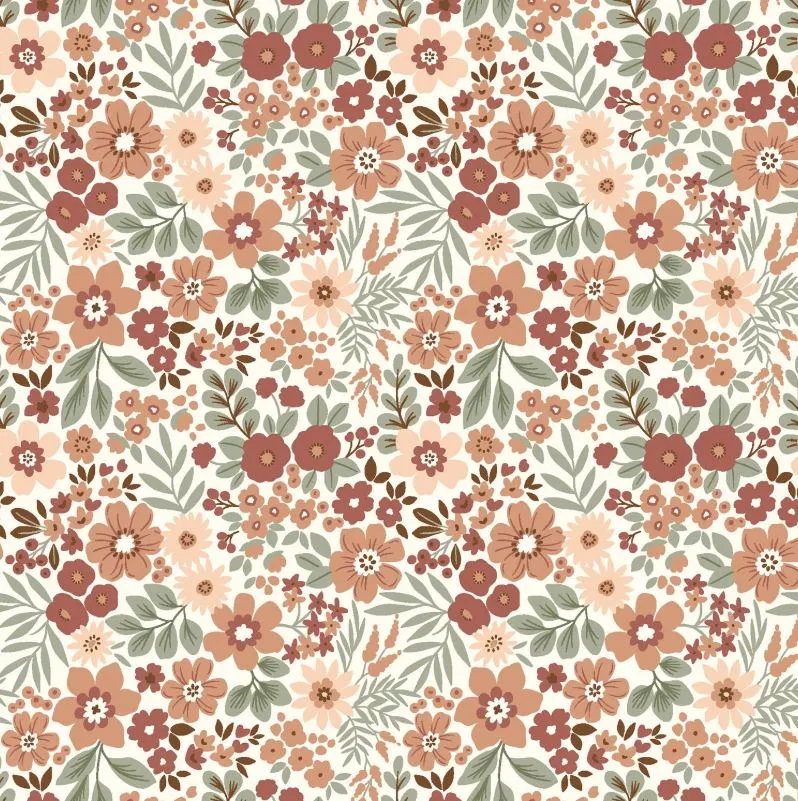 Rippjersey bedruckt Blumen *Ab 50cm