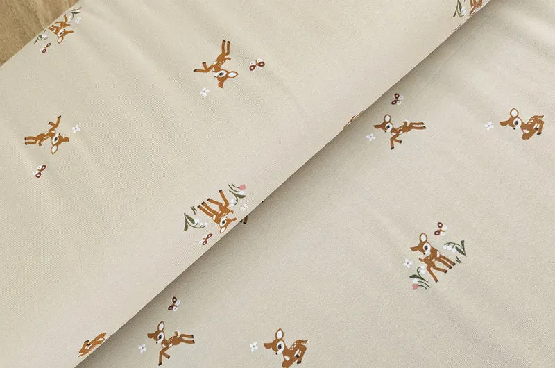 Baumwolljersey Rehkitz beige *Ab 50cm