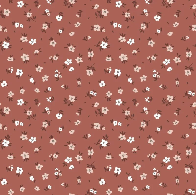 Baumwolljersey Blümchen terra *Ab 50cm
