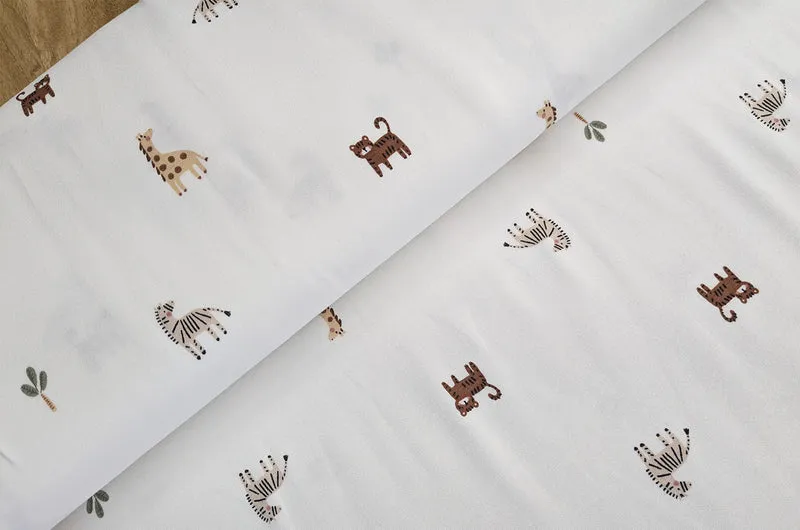 Baumwolljersey Tiere Afrika creme *Ab 50cm