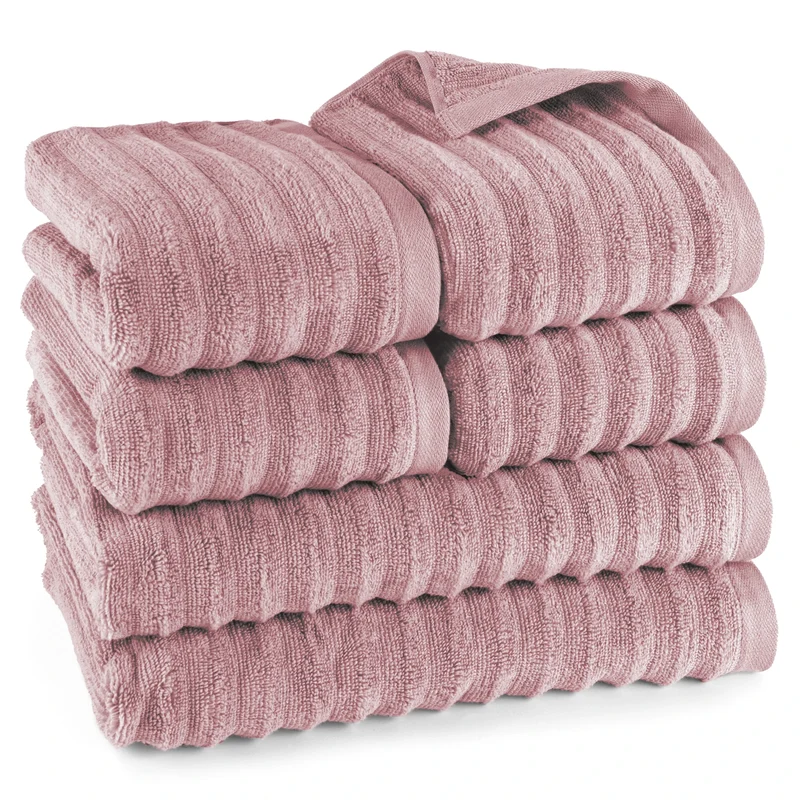Handtuch Sets "Waves" - Mauve - 4x50x100 + 2x70x140 cm