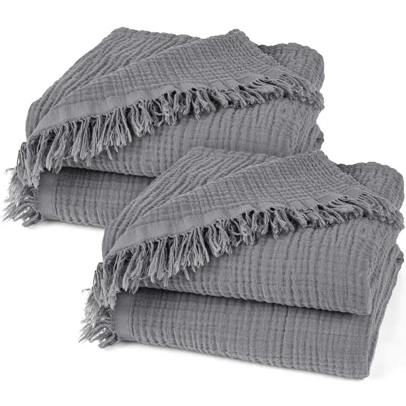 Musselin Decke - Anthrazit - 2x130x170cm