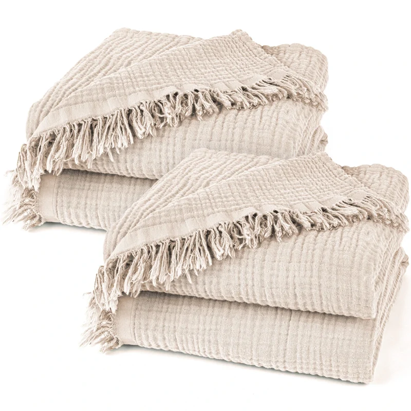 Musselin Decke - Beige - 2x220x240cm