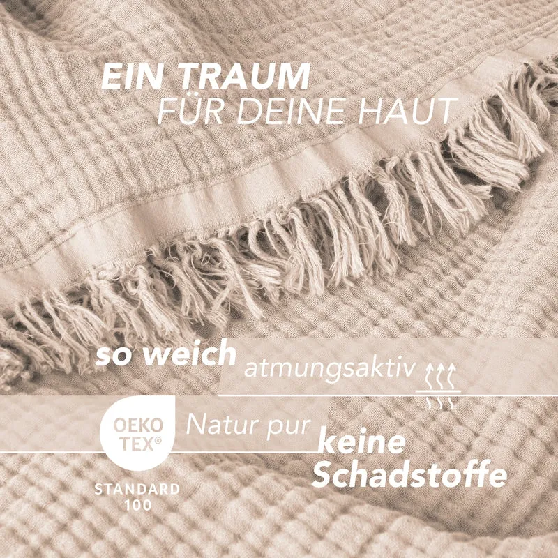 Musselin Decke - Beige - 2x220x240cm