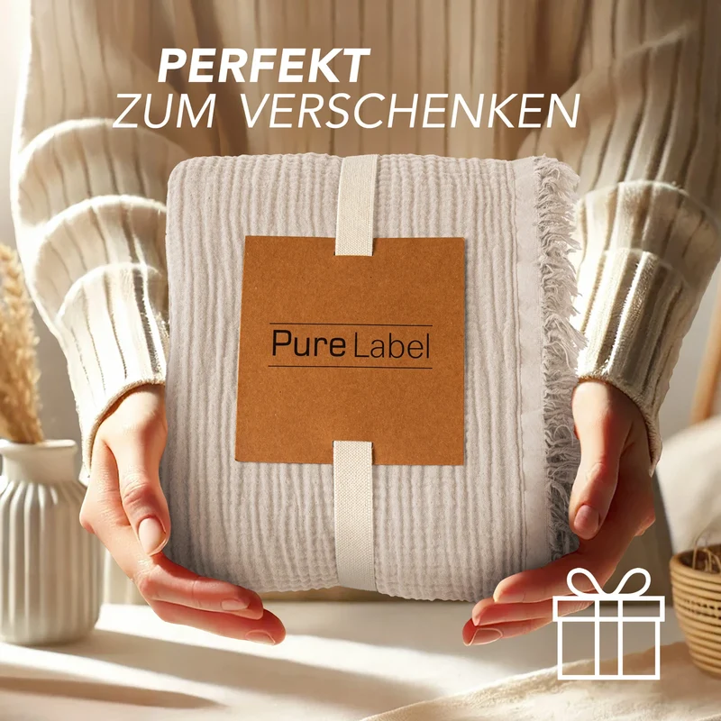 Musselin Decke - Beige - 2x220x240cm