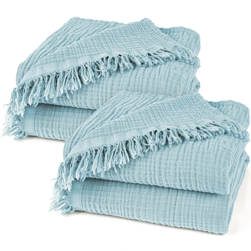Musselin Decke - Hellblau - 2x150x200cm