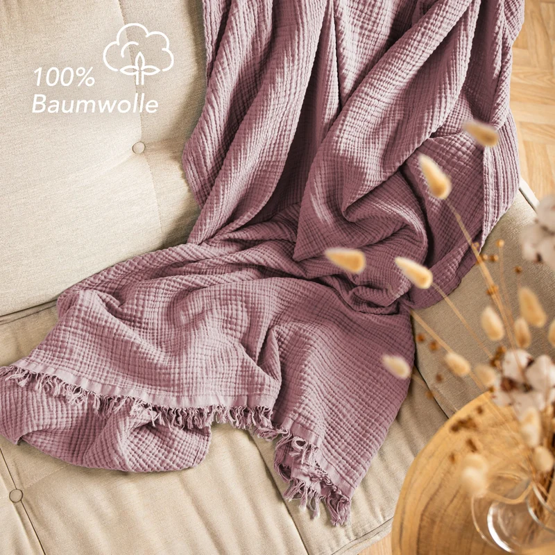Musselin Decke - Mauve - 220x240cm