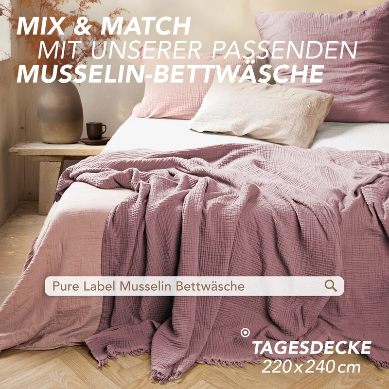 Musselin Decke - Mauve - 220x240cm