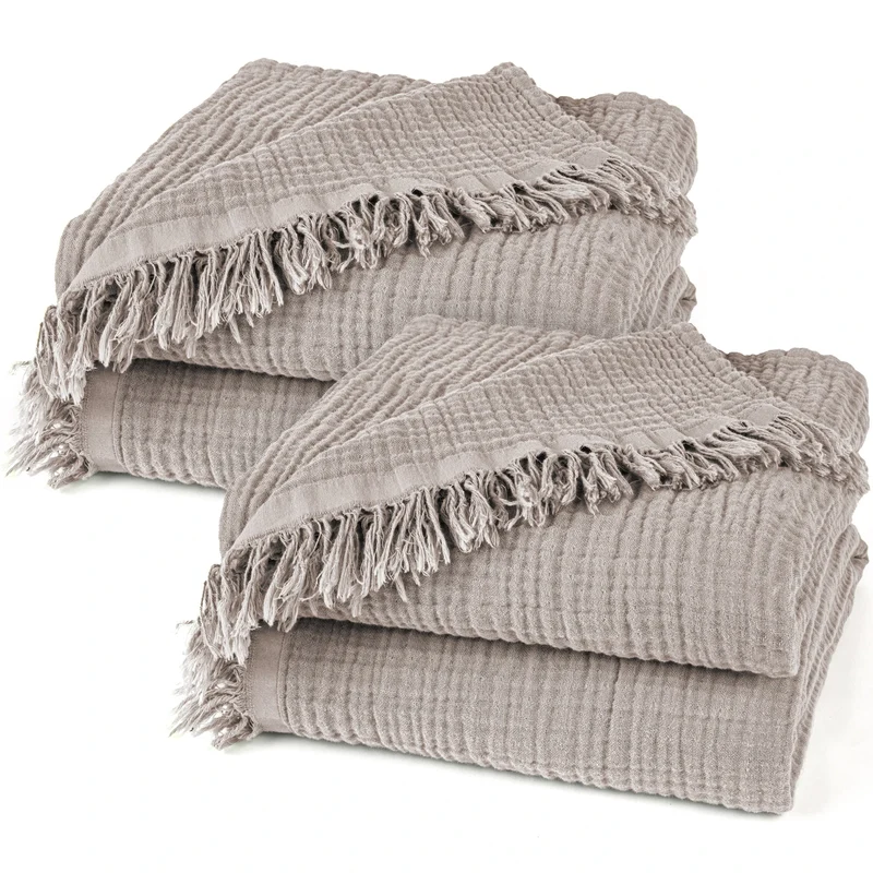 Musselin Decke - Taupe - 2x130x170cm