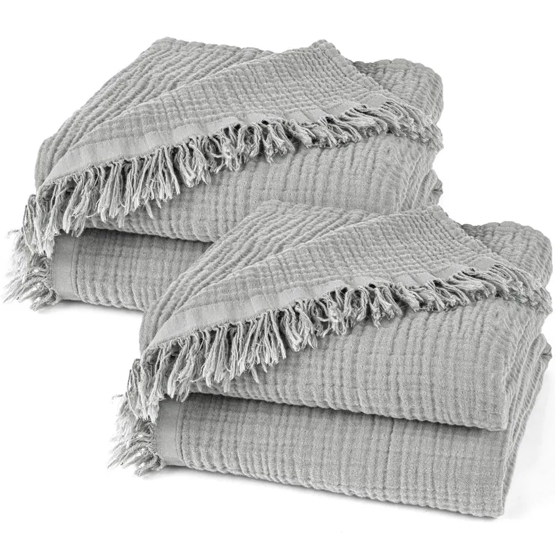Musselin Decke - Grau - 2x130x170cm