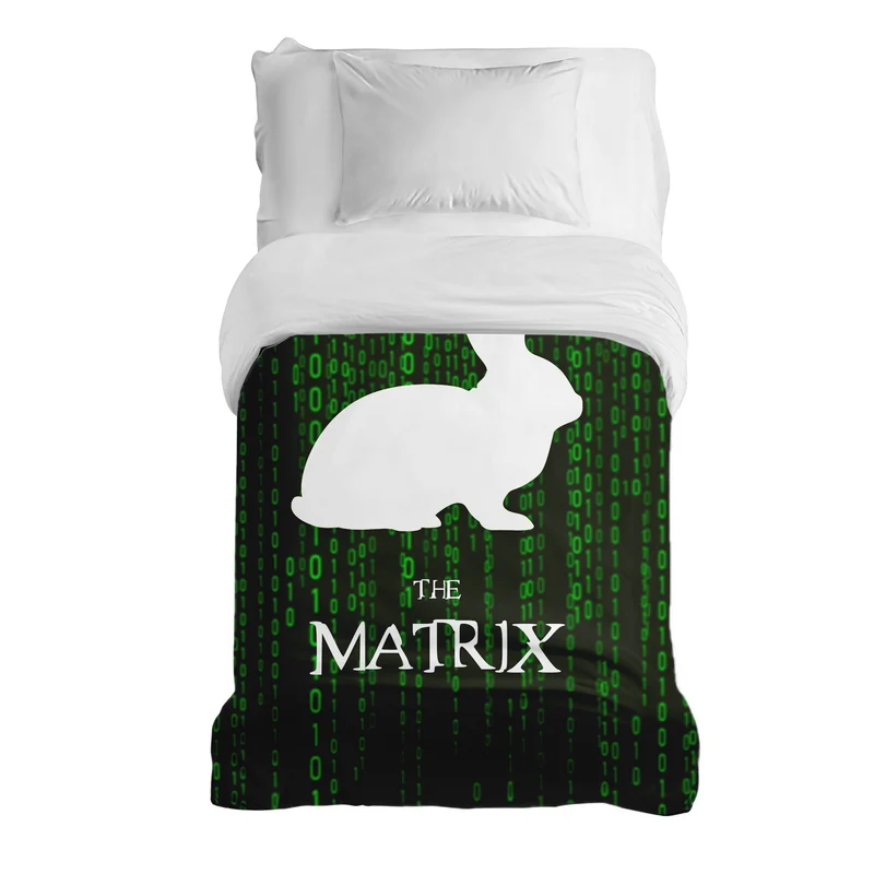 Therapiedecken Baumwollbezug Matrix Code Grün