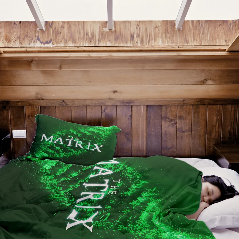 Therapiedecken Bettwäschen Set Grün Matrix DNA