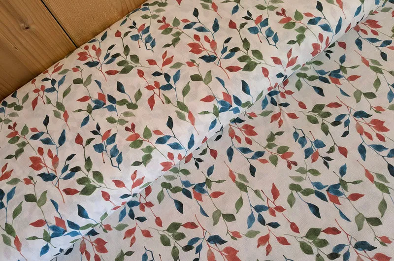 Baumwolle digital bedruckt bunte Blätter *Ab 50cm