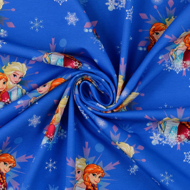 Baumwolljersey Elsa & Anna blau *Ab 50cm
