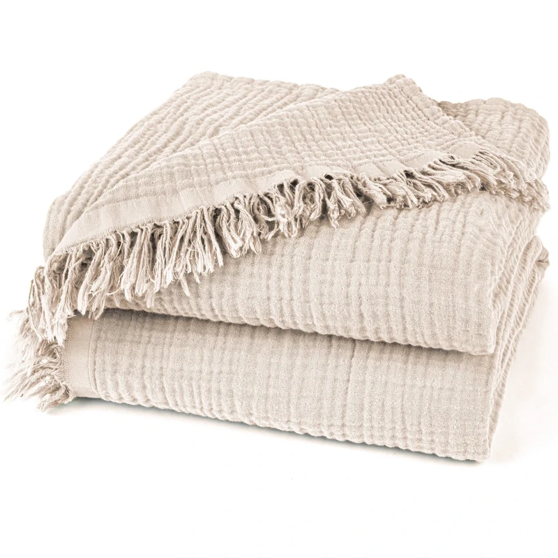 Musselin Decke - Beige - 220x240cm