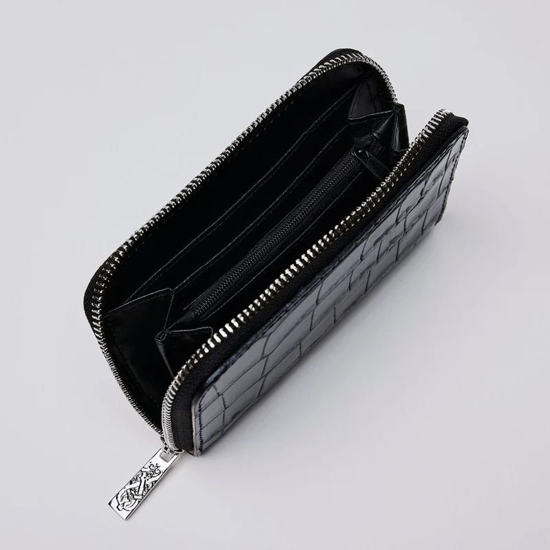 Petit portefeuille Tuilerie en cuir croco italien
