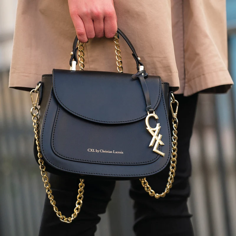 Petit sac à main Haussmann en cuir de veau italien