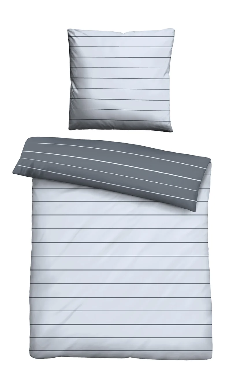 biberna Mako-Satin Kopfkissenbezug Streifen Mix & Match (0636044)