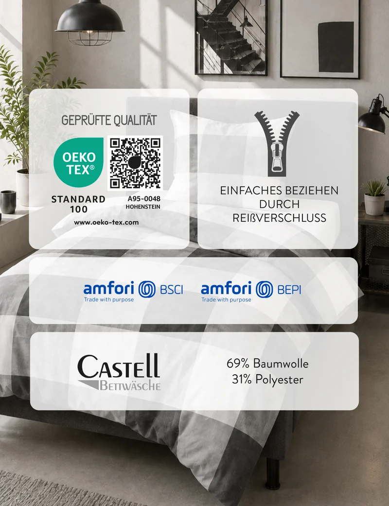 Castell Polycotton Biber Karo – Grau (0350384)