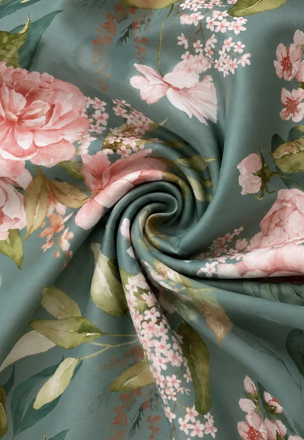 Castell Thermo-Fleece Bettwäsche Blüten – Petrol (0360463)