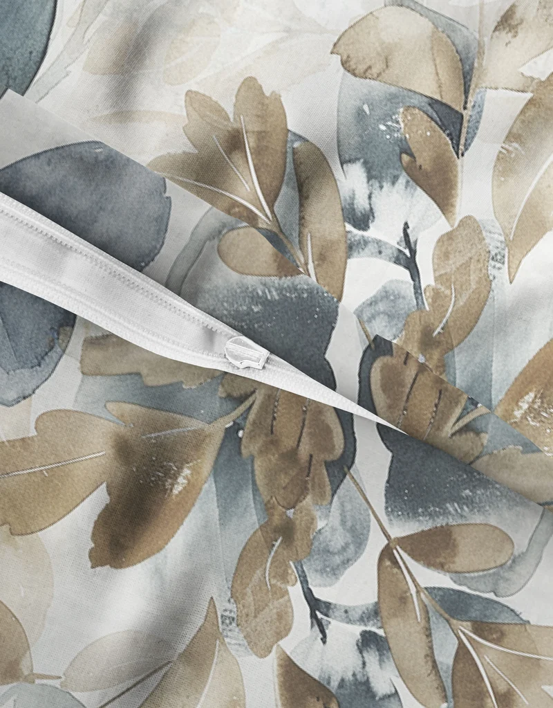 biberna Mako-Satin Bettwäsche Herbstblätter – Terra & Kitt (0617269)