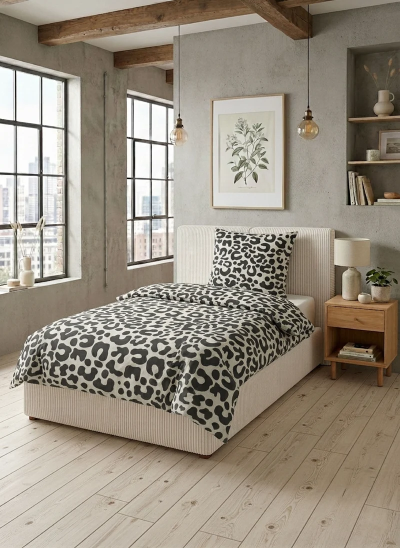 biberna Melange-Flanell Bettwäsche Animal Print – Grau (0847267)
