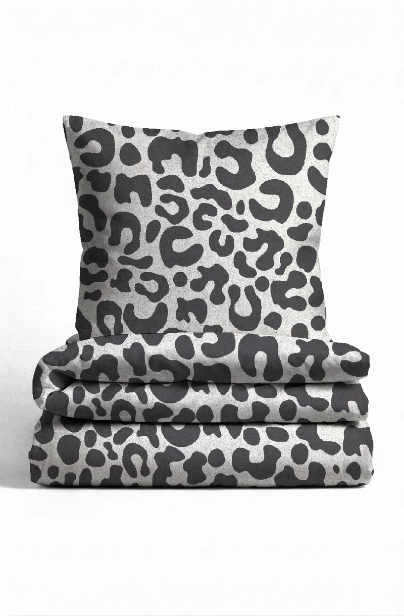 biberna Melange-Flanell Bettwäsche Animal Print – Grau (0847267)