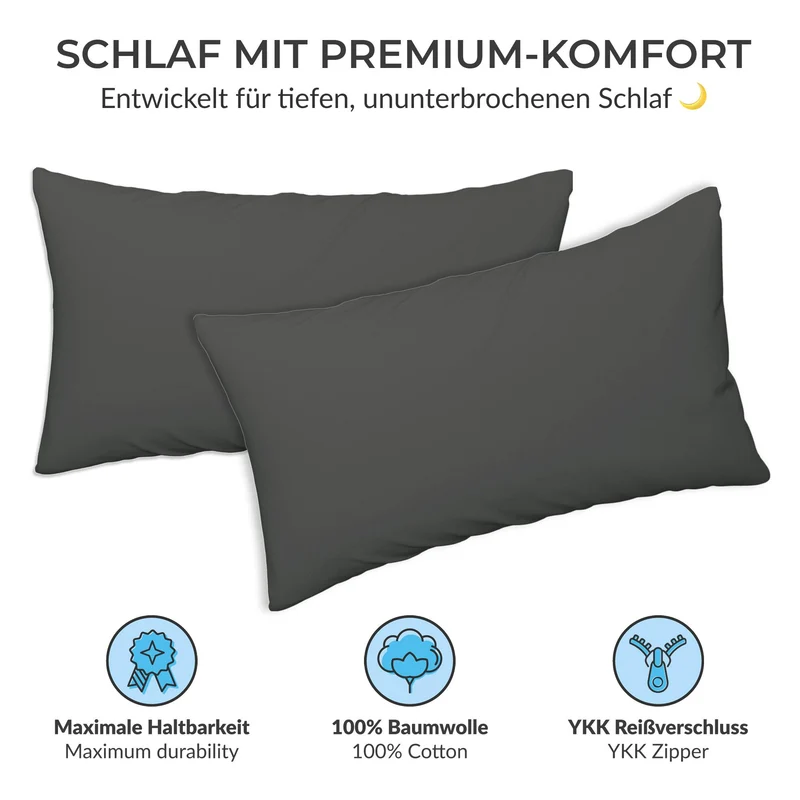 etérea Premium Jersey Kissenbezug – weich, langlebig & bügelfrei