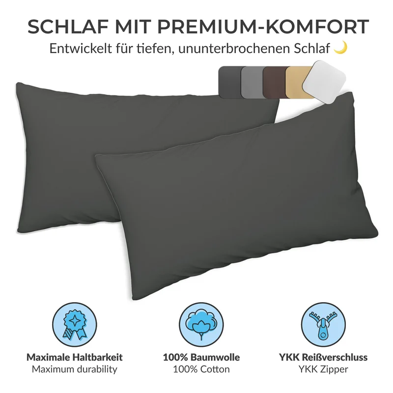 etérea Premium Jersey Kissenbezug – weich, langlebig & bügelfrei