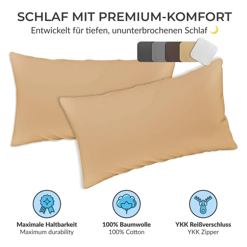 etérea Premium Jersey Kissenbezug – weich, langlebig & bügelfrei